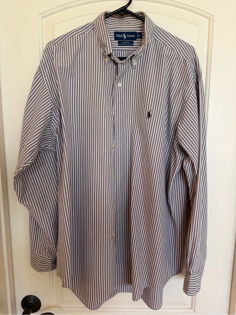 Ralph Lauren Men’s Navy & White Striped Button-Down Shirt